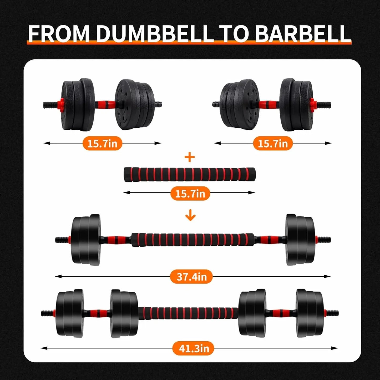 Transforming Dumbell Barbell Set